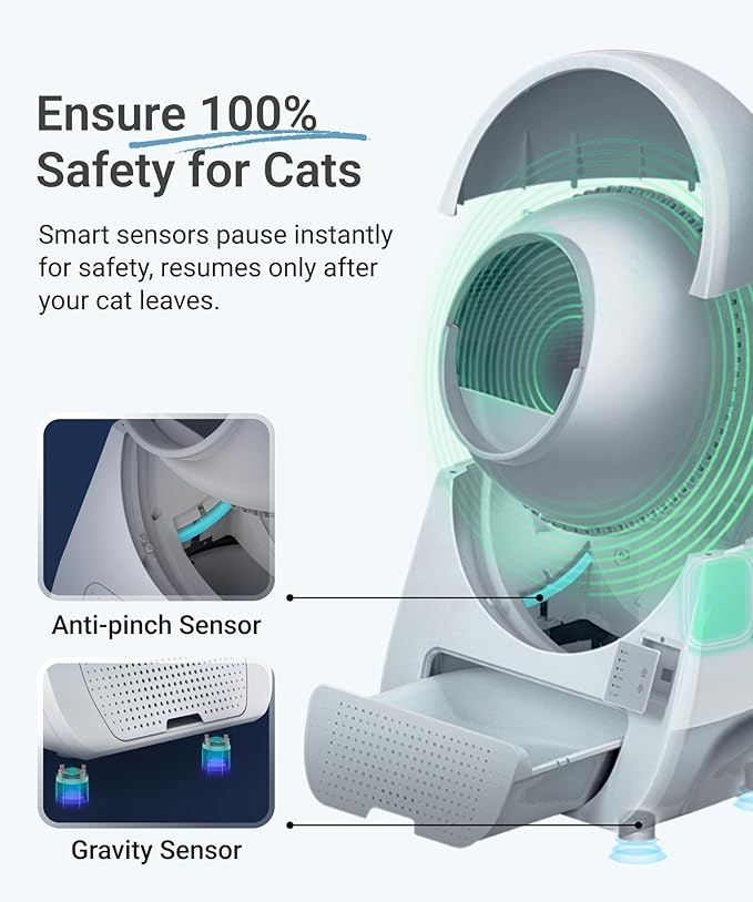 CATLINK 2026 Upgrade Self Cleaning Cat Litter Box with Mat, Automatic Litter Box for Multiple Cats 3.5 to 22 lbs, Double Odor Control, Safety Sensors