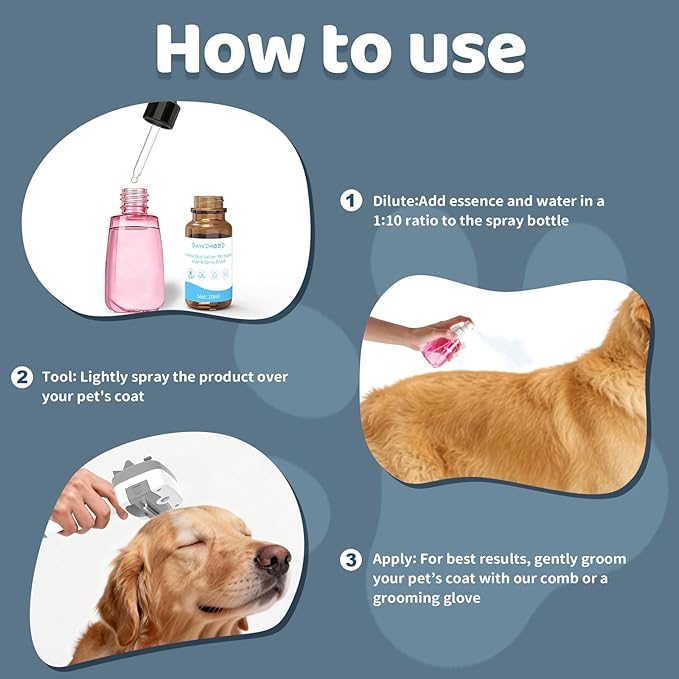 2 Pack No-Rinse Coat Care Essence for Dogs & Cats | Includes Fine Mist Spray Bottle (60ml/2oz Refillable) to Nourish & Shine | Conditioning Formula Soothes Skin, Pomegranate Scent (Pink)