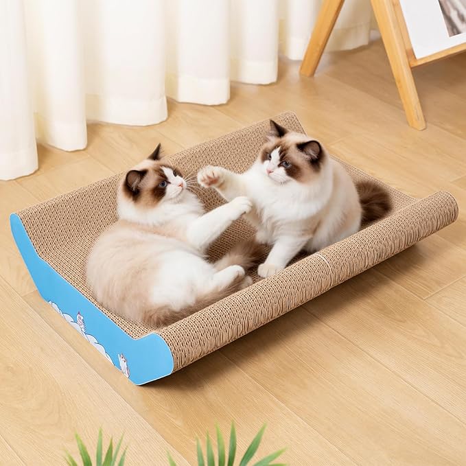 Cat Scratcher Cardboard Cat Scratch Pad Bed 22.8x16.5 Inch Extra Large Corrugated Cat Scratching Board Furniture Protector for Indoor Cats, Large Cats & Multi-cat Homes