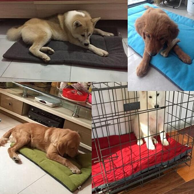 S-Lifeeling Deluxe Bolster Pet Cat Bed Mattress Soft Quilted Comfort Pet Dog Crate Mat and Nap Pad for Cute Animal Catty and Doggy Sleeping Playing Resting