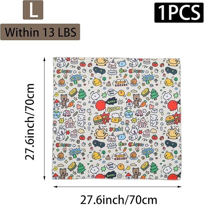 27.6" Cat Grooming Wrap, Self-Adherent Cat Restraint Bag, Cats Swaddle Wrap Cats Burrito Wraps for Nail Trimming & Ear Cleaning(27.6 Inch, Under 13lbs)