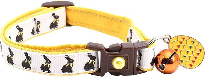 Easter Cat Collar | Safety Breakaway Collar | Adjustable Large Size or Kitten (Chocolate Bunny, Small(10lbs & Less))