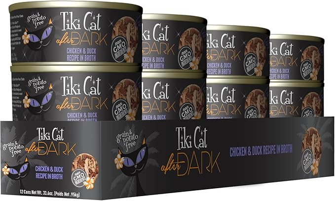 Tiki Cat After Dark Wet Cat Food, Chicken & Duck, 2.8 oz. Cans (12 Count)