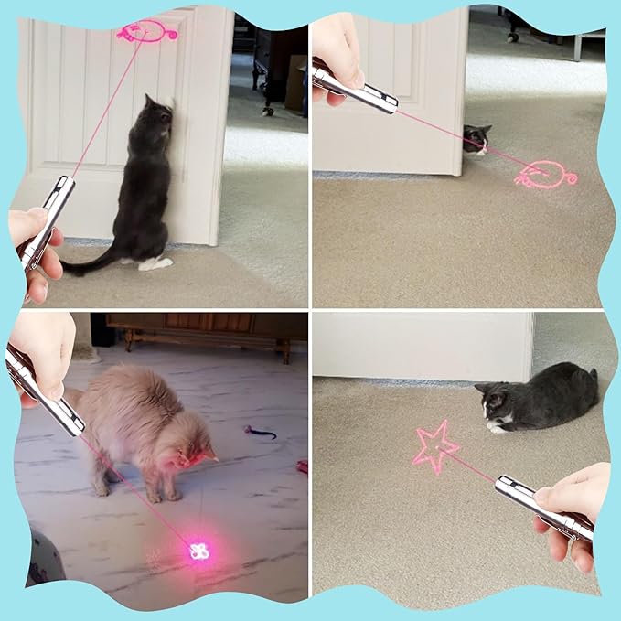Waputne Cat Toy for Indoor Cats, USB Rechargeable Kitten Toys with 7 Adjustable Patterns, Interactive Chase Toys for Indoor Cats & Dogs, Training & Exercise Fun
