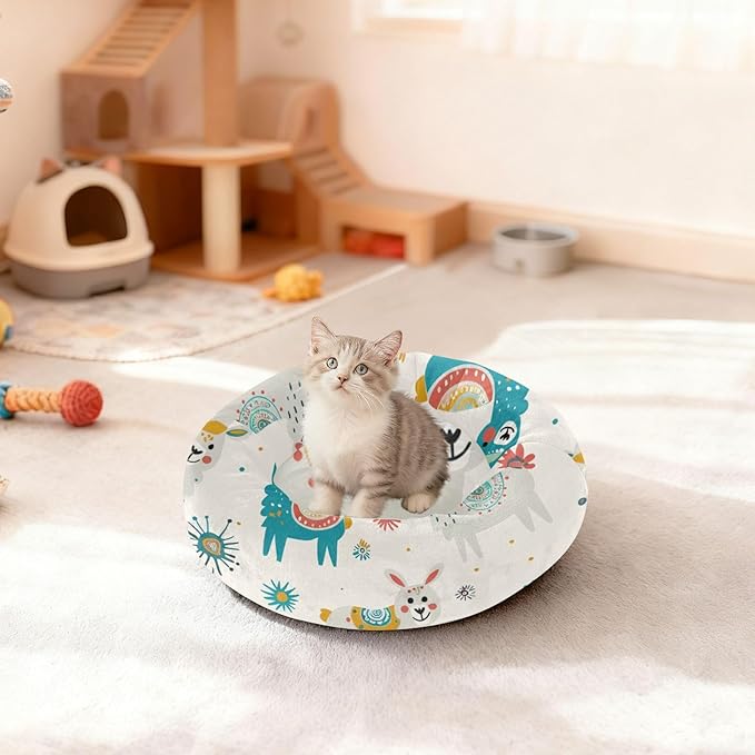Bohemian Pet Beds for Cats and Cats Flame Design Teal for Medium Sized Pets Sleeping Beds and Dog Furniture