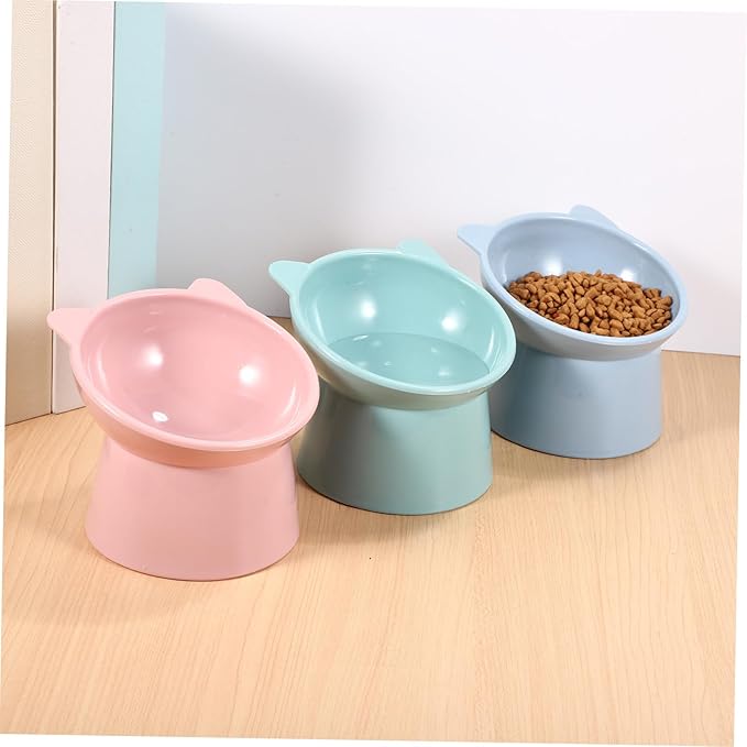 ORFOFE 3pcs Elevated Cat Bowl Raised Cat Food Bowls Slow Feeder for Pet Feeding Watering Supplies