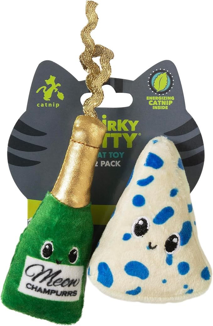 Wine & Cheese Catnip Plush Cat Toy, Pack of 2