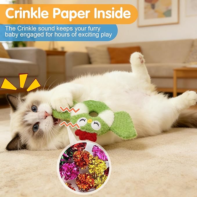 ETEKYER Cat Toys Bird, Crinkly Catnip Toys for Cats Soft and Durable, Interactive Indoor Cat Nip Kitten Kicker, Promotes Kitty Exercise