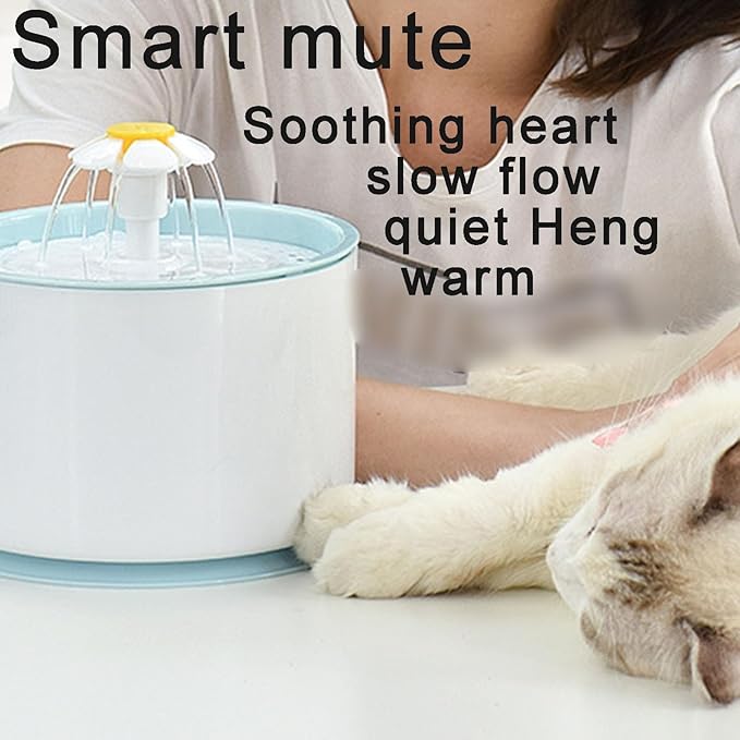 Pet Water Fountain, 2.4L Large Capacity, 4-Stage Filtration System, Stainless Steel, Silent and Low-Energy Design, Perfect for Cats and Dogs