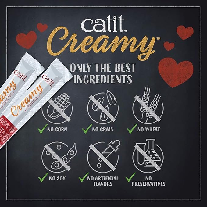 Catit Creamy Lickable Cat Treat – Hydrating and Healthy Treat for Cats of All Ages - Salmon, 5-Pack