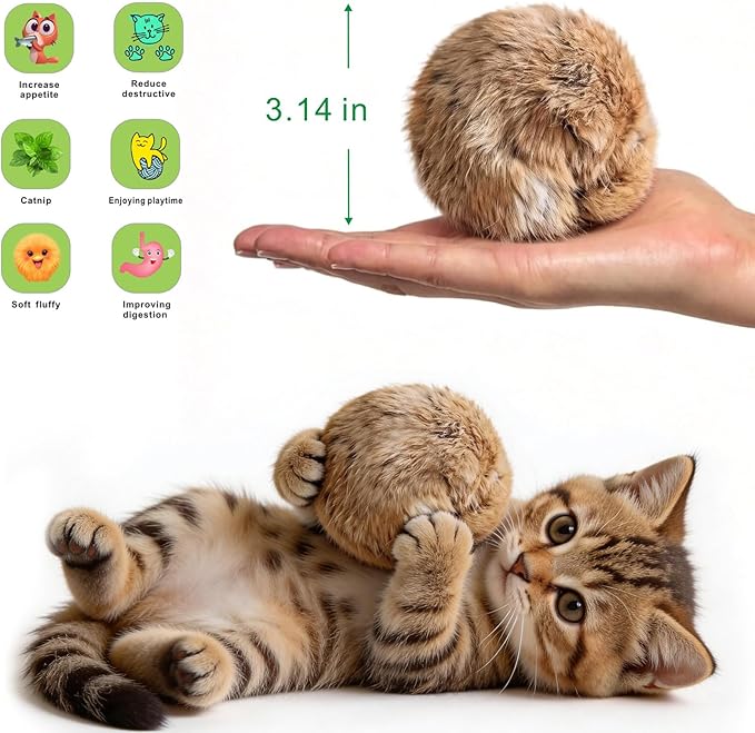 Catnip Cat Toys 5 Pack Interactive Chew Kitten Ball Cat Catnip Toys for Indoor Cats Exercise Cat nip Toy to Stimulate Play & Reduce Boredom