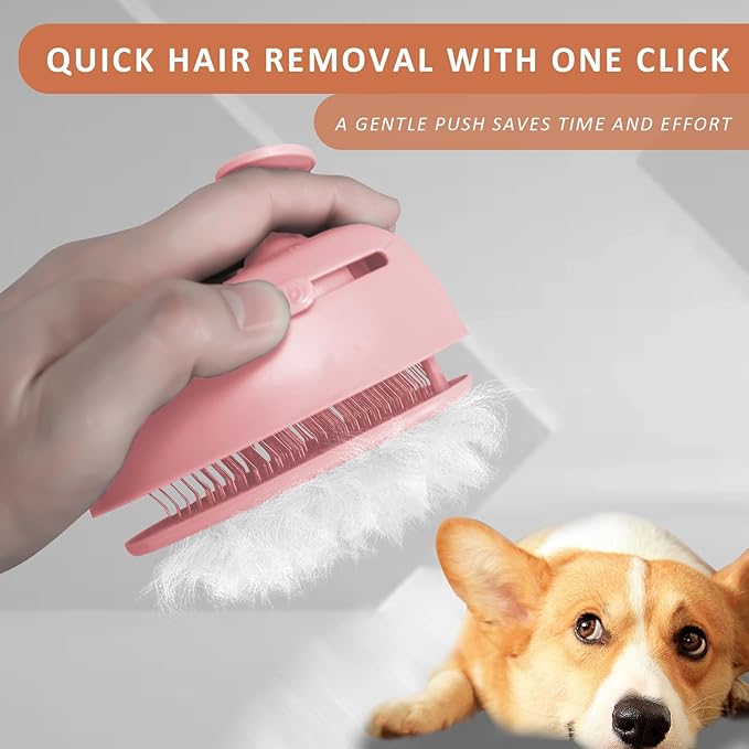 4 in 1 Cat Steam Brush for Shedding, Rechargeable Steam Pet Hair Brush for Indoor Cats, Massage, Cleaning, Shedding, Combing & Remove Floating Hair All In One(Pink)