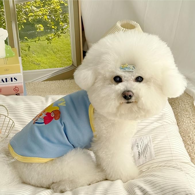 Pet Camisole Skirt Outfit for Small Dogs & Cats - Cute Spring Summer Printed Tank Top and Dress, Breathable Cat & Dog Clothing