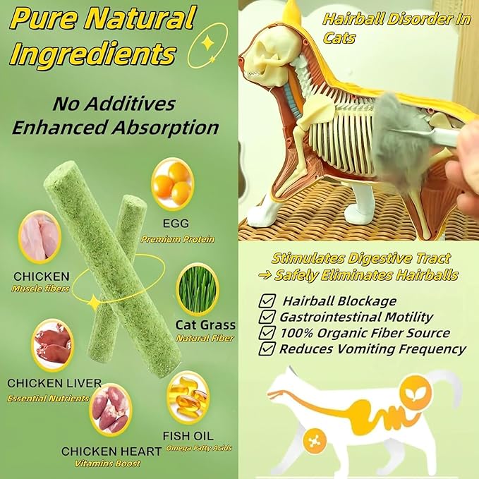 6Pcs Cat Toys Cats Grass Treat for Indoor Cat Edible Grass Kitten Toys Kitty Chew Grass Sticks for Teeth Kitten Snack