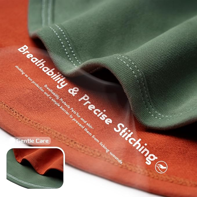 Koneseve Dog Shirts Soft Cat Clothes Comfy Cotton Stretchy for Small Dogs 2-Pack Rust & Mist Green M
