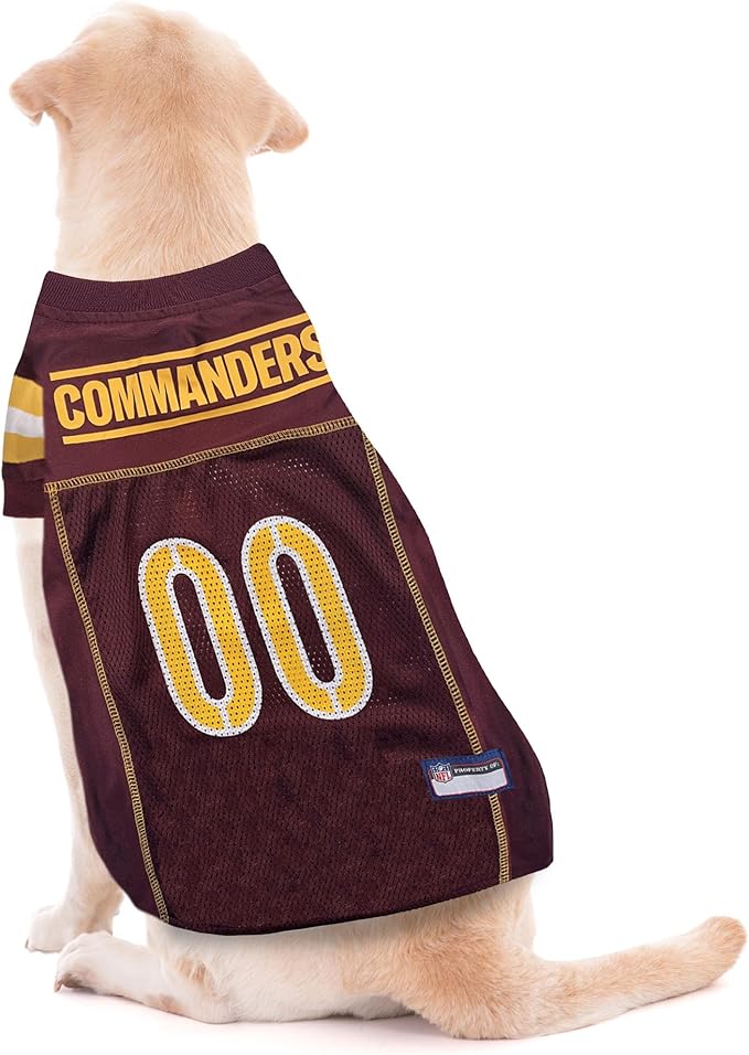 Washington Commanders Pet Striped Jersey