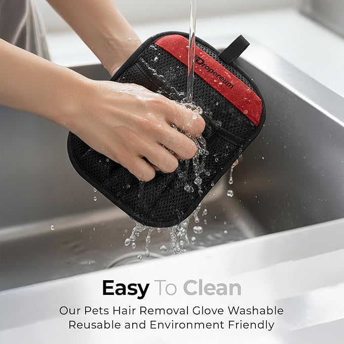 Pet Hair Removal Glove – Reusable Electrostatic Pet Hair Removal Mitt for Couch, Carpet, Car Seat & Laundry – Cat & Dog Fur Cleaning Tool for Furniture (Pack of 1)