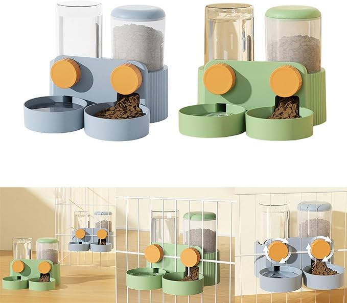 Cat Water Feeder Cat Feeding Watering Feeder Cat Water Dispenser Cat Automatic Feeder and Water Cage Mount
