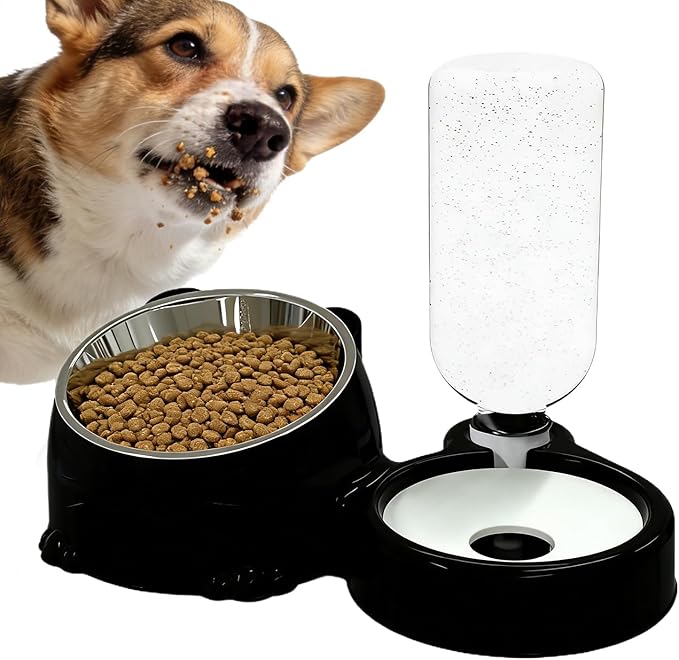 Cat Feeder and Water Dispenser,Food Grade Splash-Proof Feeding Dispenser | Cat Feeding Station - for Daily Storage Puppy Drinking Watering Outdoor Travel Indoor Home