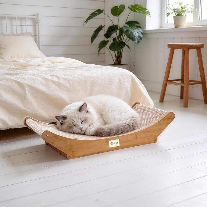 Sisal Cat Scratcher Bed, Cat Hammock Lounge, Cat Furniture & Nail File Scratcher, Scratching Post for Indoor Adult Cats