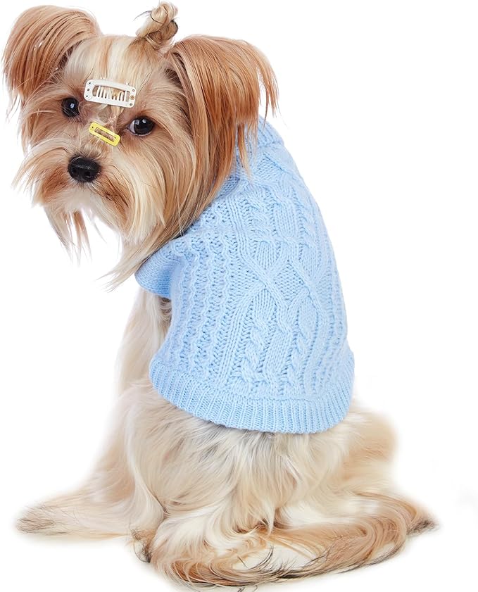 Stretchy Cat Sweater - 17 Colors & 6 Sizes | Snug Winter-Ready Knit for Boy/Girl Cats & Kittens(Blue, X-Large)