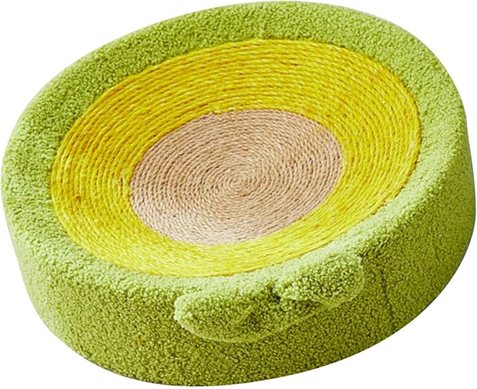 Semme Premium Sisal Cat Scratcher Bed with in One Design Round Shape Lounge for Claw Sharpening Furniture (Avocado)