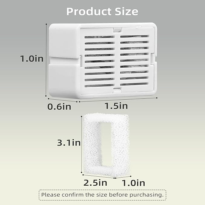 8 Pack Ceramic Cat Fountain Filter Replacement, Triple Cupcake Cat Fountain Filters, 8 Pet Fountain Carbon Filters and 2 Foam Filters for Ceramic/Cupcake Cat Water Fountains