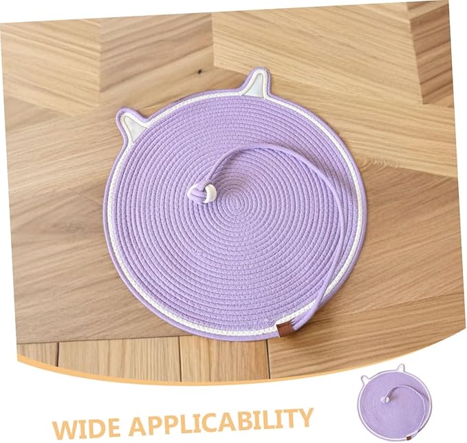 Cat Scratching Mat and Pad Anti-Slip Sturdy Cat Scratch Bed Small Purple Indoor Sofa Protector for Kitten Claw Grinding and Furniture Defense