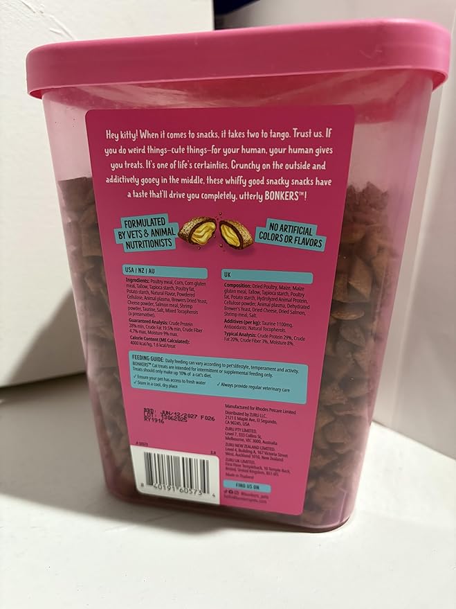 Bonkers Seafood Cat Treats Bundle, 30oz, Chewy and Gooey, with Freeze-Dried Purr Pops in Tuna and Salmon, 4 Colorful Spring Toys, All Life Stages