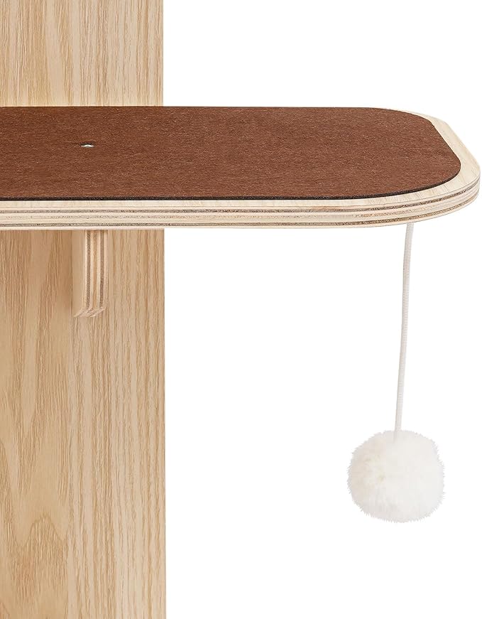 Door Hanging Cat Tree,4-Tier Door Mounted Cat Climbing Frame,Cats Tree Hanger Mounted Cats Shelves,Wooden Cat Ladder,Pet Jump Shelf for Stair,Foyer,Living Room,Enclosed Balcony