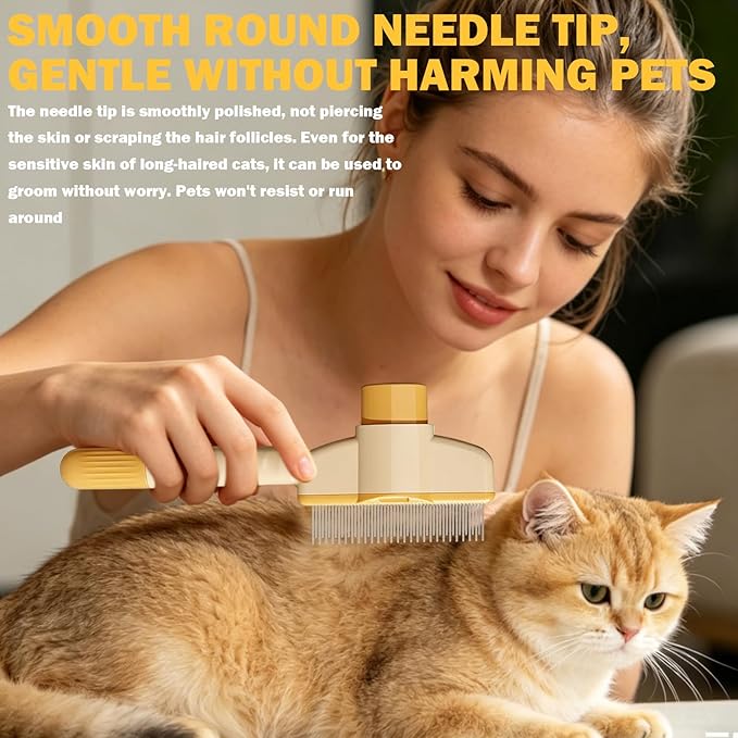 2-Piece Pack Cat Combs For Indoor Cats,Cat Brushes For Indoor Cats,Cat Comb For Shedding,Cat Hair Brush,Cat Brush Effectively Removes Shed And Tangled Fur From Dogs,Providing A Comfortable