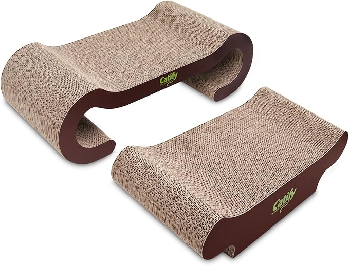 Best Pet Supplies Catify Cat Scratcher, Fun Interactive Scratchers, Posts, Poles, Claw Safe, Furniture Saver Indoor Play Support Natural Cat Behaviors Heavy Duty - Lounger I, 22.875 x 10.25"