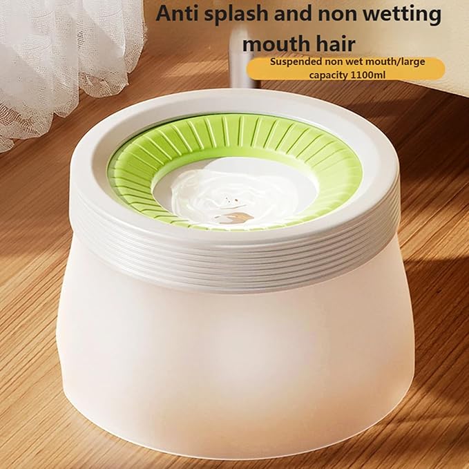 Floating Pet Water Bowl Prevents Wet Mouth for Cats Dogs, Nonslip Base Easy Assembly Pet Drinking Bowl