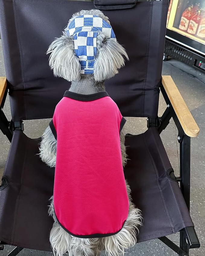 PET SHOW 4 Pack Blank Dog Shirts for Small Medium Dogs Female Tank Top Tee Solid Red Pink T-Shirts Pets Daily Plain Sleeveless Vest Cats Puppy Clothes Girls(Medium)