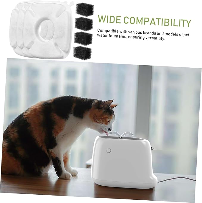 Sosoport 24sets Pet Water Fountain Filters Filtration System for Pet Water Dispenser Replacement Filters for Dogs Cats