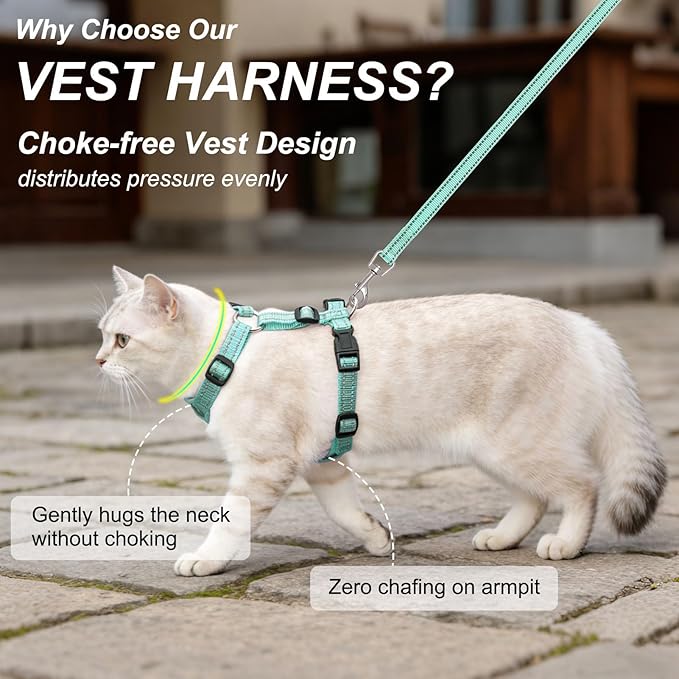 BEAUTYZOO Cat Harness and Leash Set Escape Proof, Small Cat Vest Harness for Walking, Adjustable Step in Kitten Harnesses for Travel, Soft Lightweight Outdoor Cute Kitten Harnesses, Pineapple S
