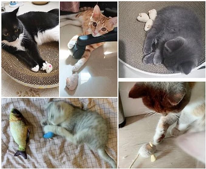 Catnip Toy, Cats Mouse Plush Cat Toys, Cat Mice & Animals Toys for Indoor Cats and Kittens, Cat Chew Toy for Exercise for Pet Cat Kitten Kitty (6 Packs)