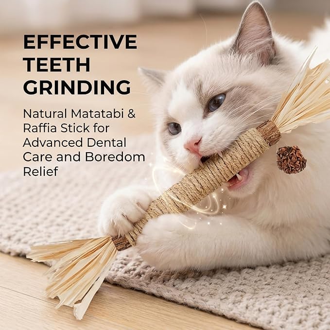 Cat Toys,7PCS Kitten Toys for Indoor Cats Catnip Toy for Chewing Silvervine Stick for Cleaning Teeth Kitty Dental Treat Interactive Toy Kitty Snack Self Play Wand Cat Mint Lick