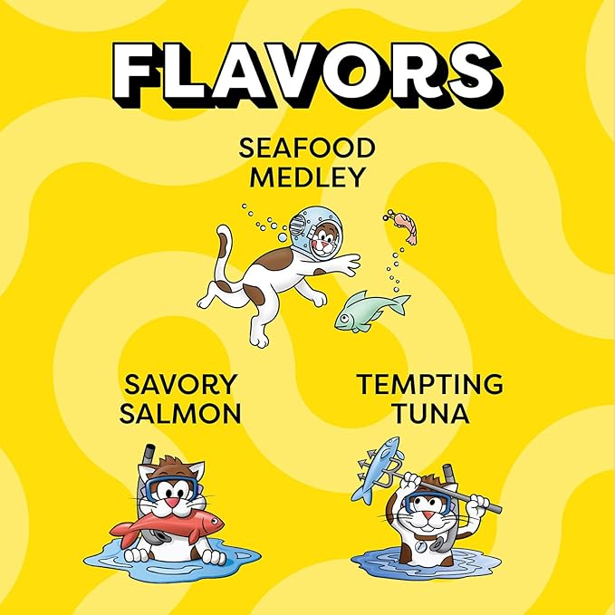 Temptations Cat Treats Classic Crunchy and Soft Seafood Lovers Variety Pack, 3 oz. Pouches (Pack of 6)