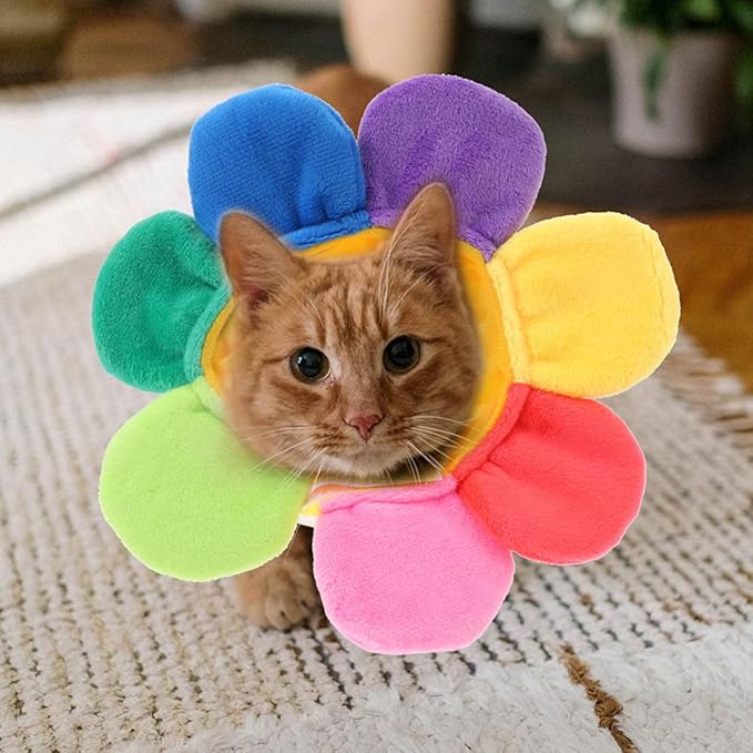 Sunflower Cat Headdress 2pcs Set Decorative Pet Hat Floral Costume Summer Puppy Hat Household Cat Party Apparel