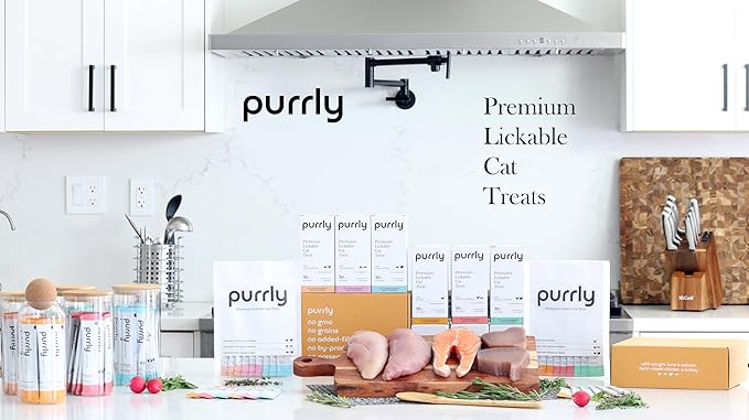 Purrly Low Calorie Premium Lickable Cat Treat Topper Healthy Chicken Variety Bundle (90 Count) Human-Grade Protein with Functional Nutrients Wet Squeeze Creamy Purée Grain-Free Non-GMO Low-Phosphorus