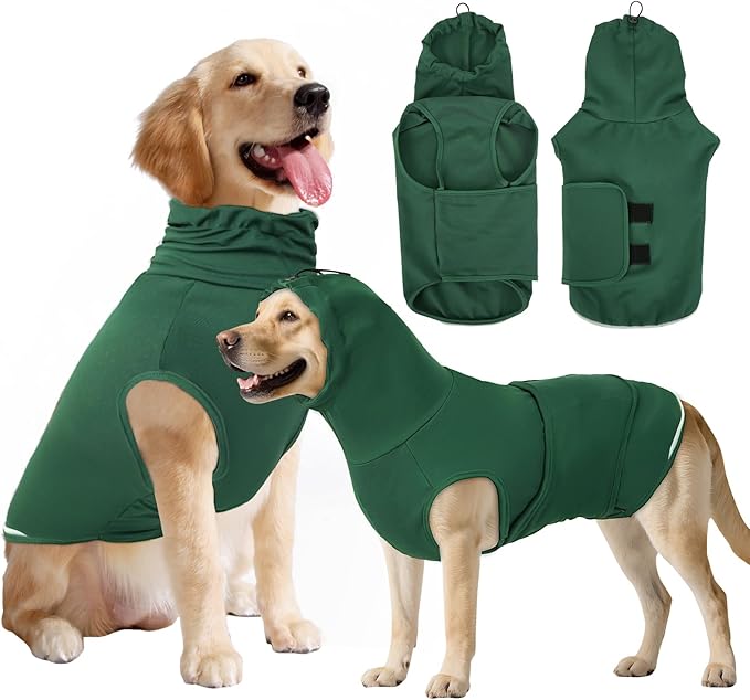 Thunder Vest for Dogs Anxiety, Dog Thunder Jacket for Thunder, Fireworks, Vet Visits & Separation, Keep Pet Calm Without Medicine, Anti Anxiety Vest for Dogs and Cat Body and Ear(Green, 3XL)