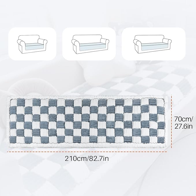 FUNYKICH Dog Couch Cover Protector(27.6 x 82.7 Inch), Soft Couch Cover for Dogs Washable, Non Slip Pet Mat Bed Couch Covers for Large Dogs, Blue-Grey