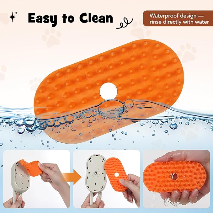 LINFOX 2-Pack Cat Steam Brush, 4-in-1 Pet Grooming Tool for Cats & Dogs, Rechargeable Spray Comb for Shedding, Cleaning & Massage