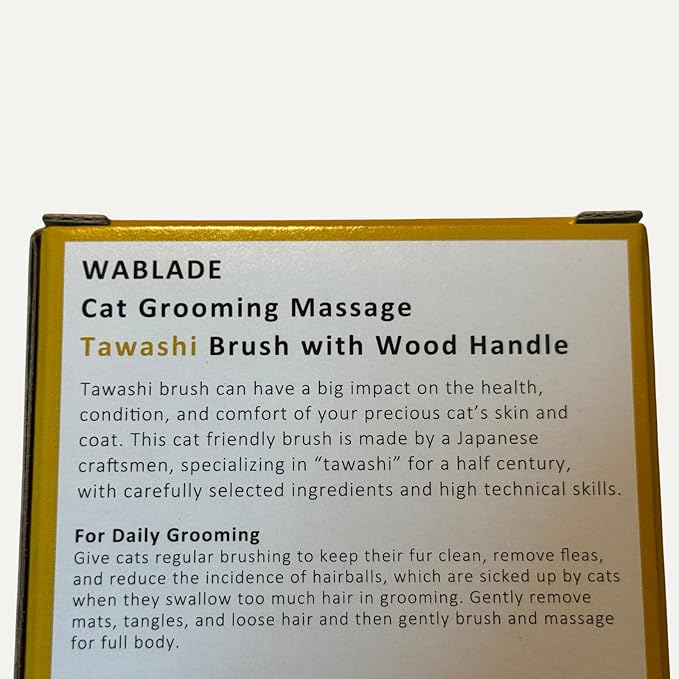 Wablade Cat Brush, Gentle Grooming Brush for Sensitive Cats & Kittens – Soft Grooming & Massage, Gently Removes Loose Surface Fur (Not a Deshedding Tool), Sisal, Made in Japan (Type-A)