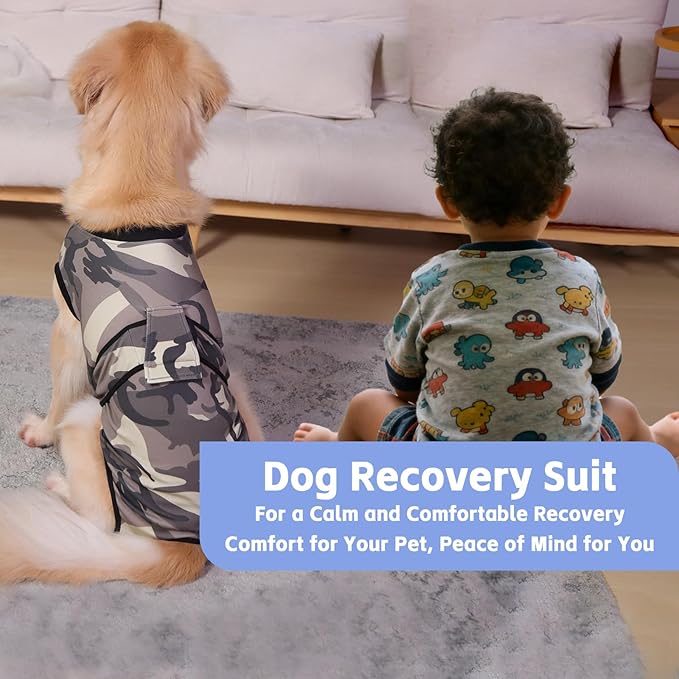 PET Glam Recovery Suit for Dogs Cats, After Surgery, Alternative E-Collar Dog CAT. PET Shirt Breathable Abdominal Wounds, Neuter Cotton, Prevent Licking Onesie Surgical (Green, S)