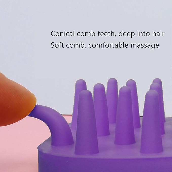 Pet Bath & Massage Brush,Pet Grooming Brush,Soft Rubber Scrubber for Brushing,Massaging,Bathing,Shampooing and Reducing Hairballs (Purple, Style 1)