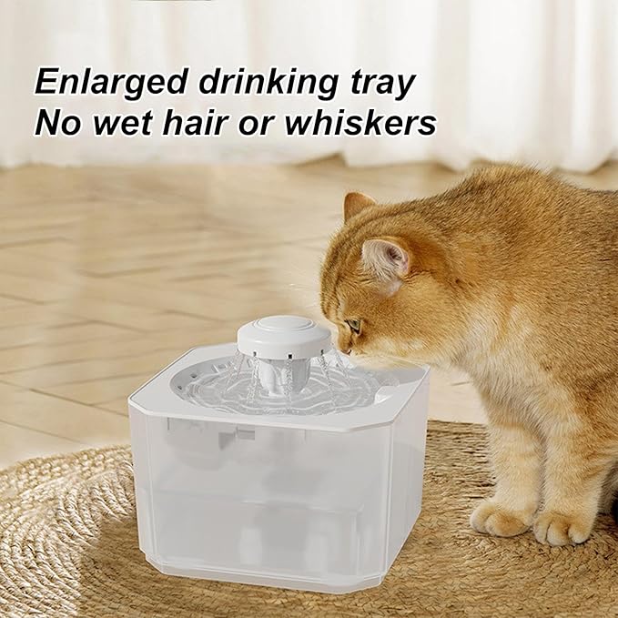 Cat Fountain,2500ml Automatic Quiet Large Capacity Pet Supplies,Dog Water Dispenser - for Puppy Animal Travel Crate House Outside Feeding Tipping Night Hot Day Offices Indoor Home