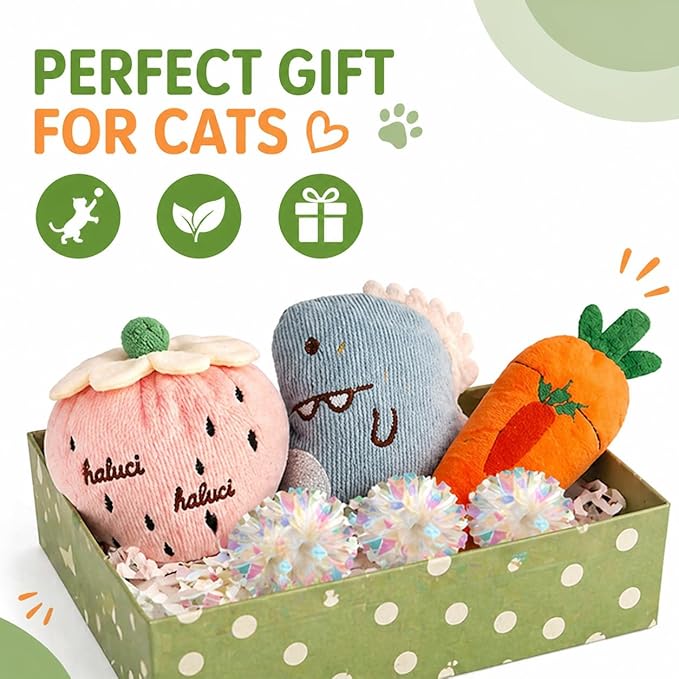 Cat Toys, Interactive Cat Toy for Indoor Cats, Soft and Durable Crinkle Sound Catnip Toys, Catnip Filled Mouse Cat Teething Chew Toy (Pack of 20)