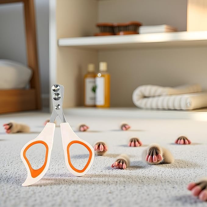 Jowxsx Orange Cat Nail Clippers with Circular Cut Hole,Cat Claw Clippers Cat Nail Trimmers Avoid Over Cutting Pet Nail Clippers Grooming Tool for Cat,Cat Nail and Trimmers，Grooming
